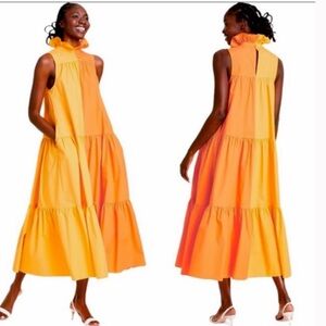 Christopher John Rogers Orange Color block dress